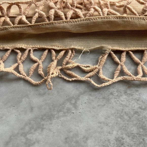 Free People Nude Skyscraper Bodycon Mini Dress Crochet Womens Small S - Picture 8 of 8